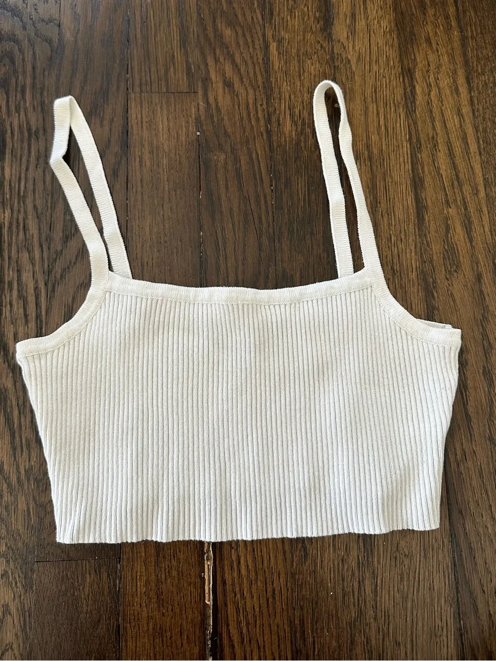 Motel Ribbed Spaghetti Strap Crop Top - Picture 1 of 3